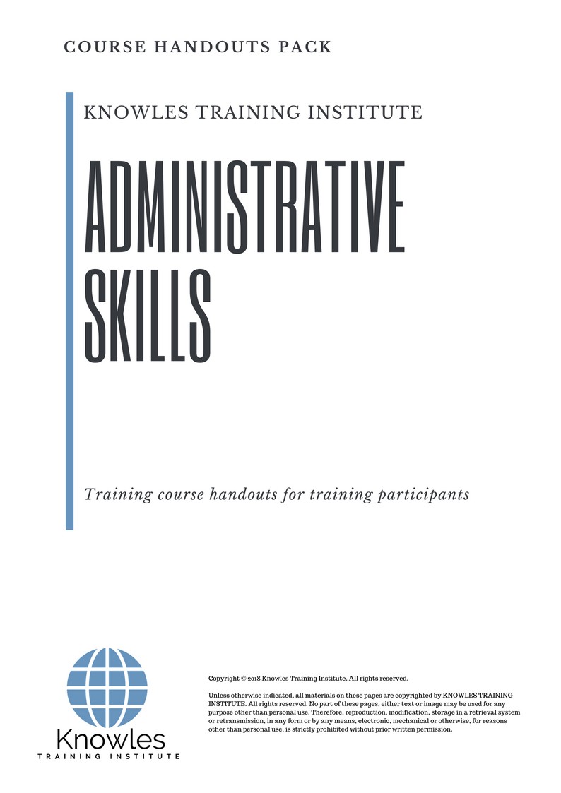 Administrative Skills Training Course in New Zealand Handouts