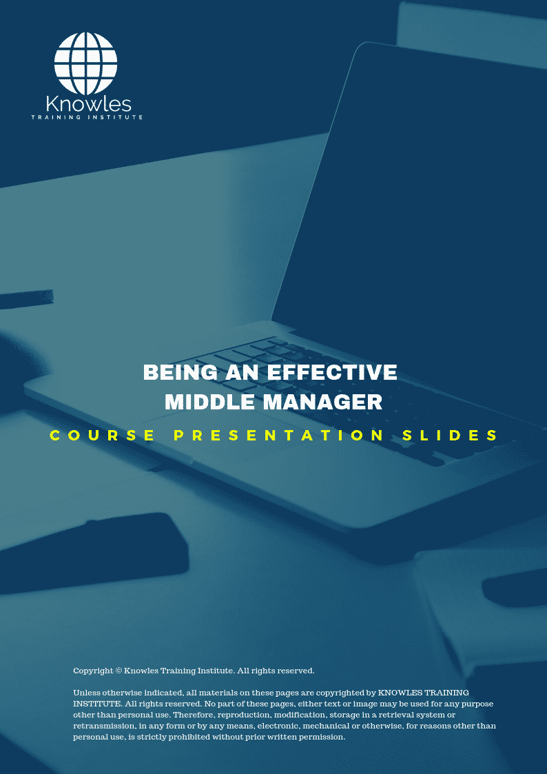 Being an Effective Middle Manager Training Course in New Zealand Presentation Slides