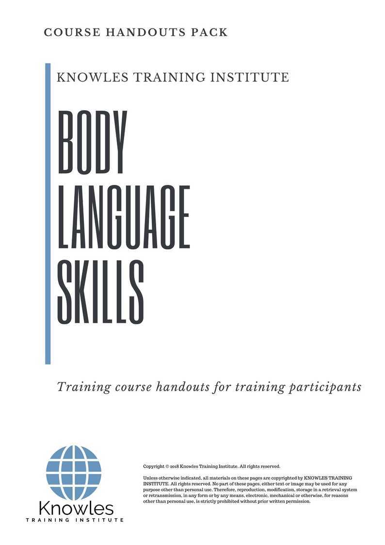 Body Language Skills Training Course in New Zealand Handouts