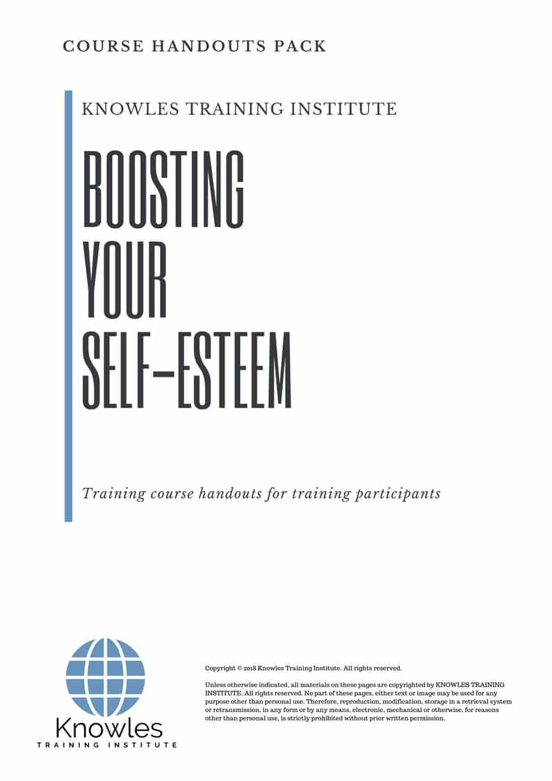 Boosting Your Self-Esteem Course in New Zealand Handouts