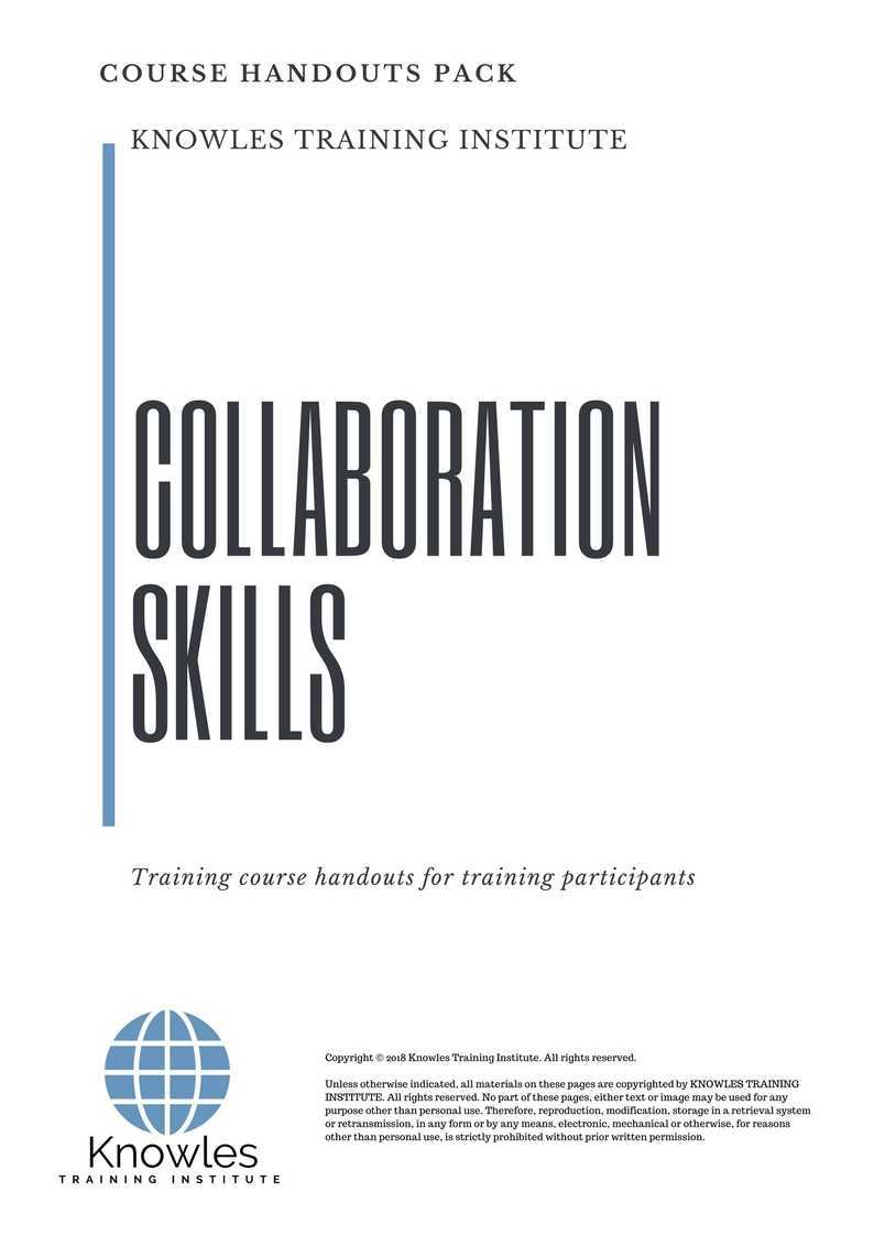 Collaboration Skills Training Course in New Zealand Handouts