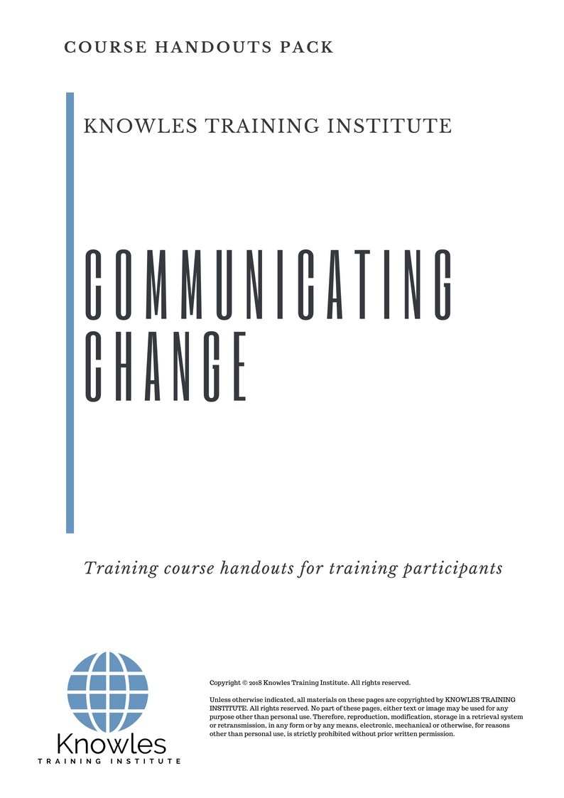 Communicating Change Training Course in New Zealand Handouts