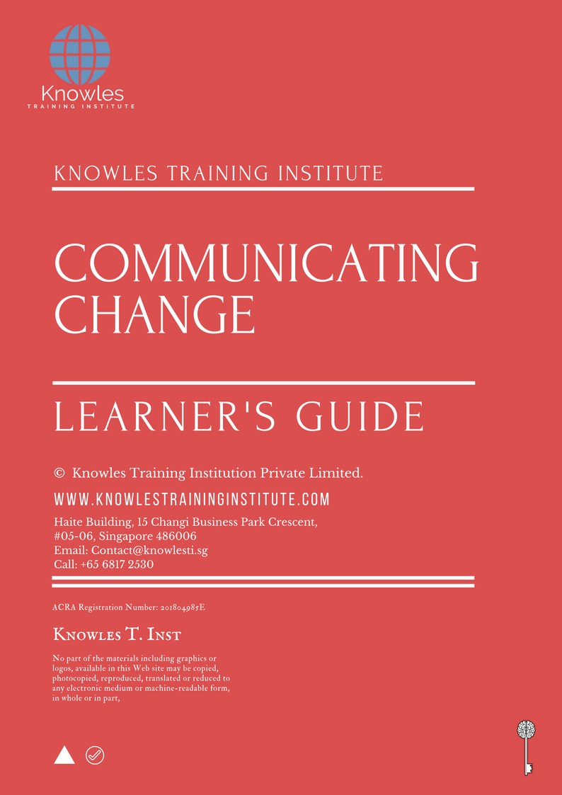 Communicating Change Training Course in New Zealand Learner’s Guide