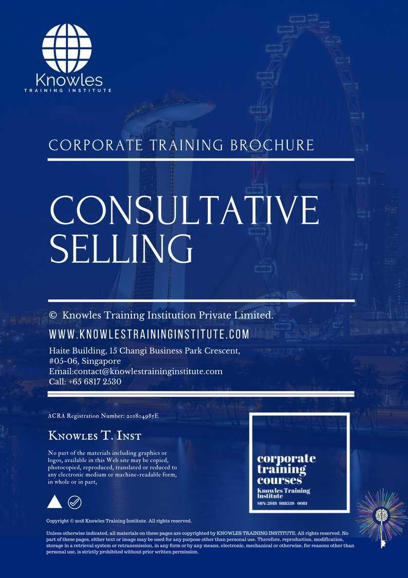 Consultative Selling Training Course in New Zealand Brochure
