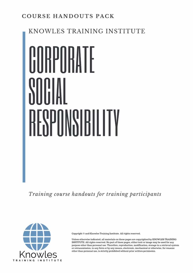 Corporate Social Responsibility Training Course in New Zealand Handouts