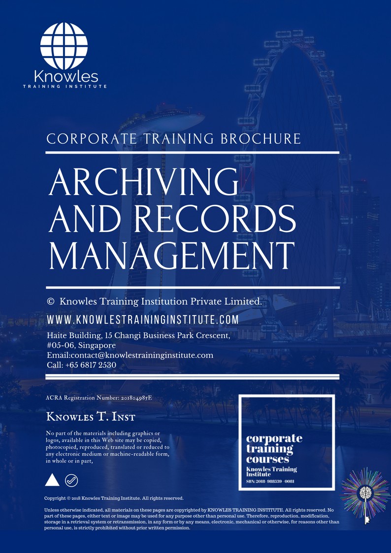 Course Brochure For Archiving And Records Management in New Zealand