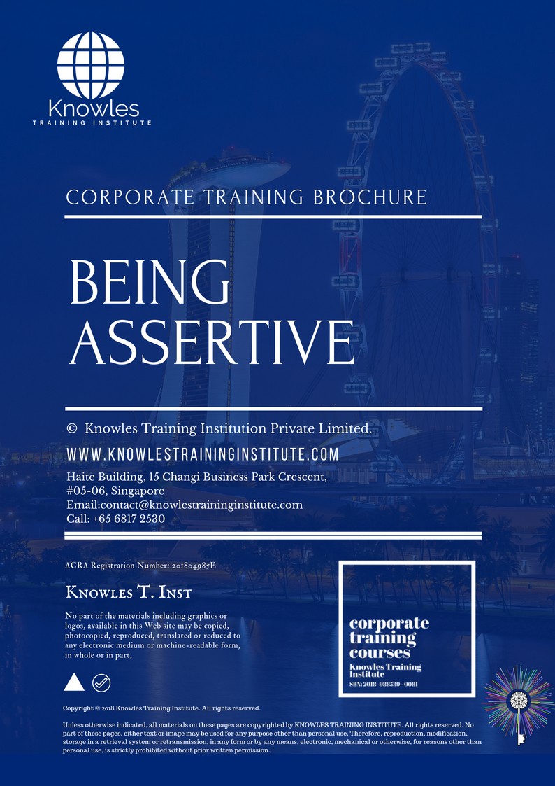 Course Brochure For Being Assertive Training Course in New Zealand