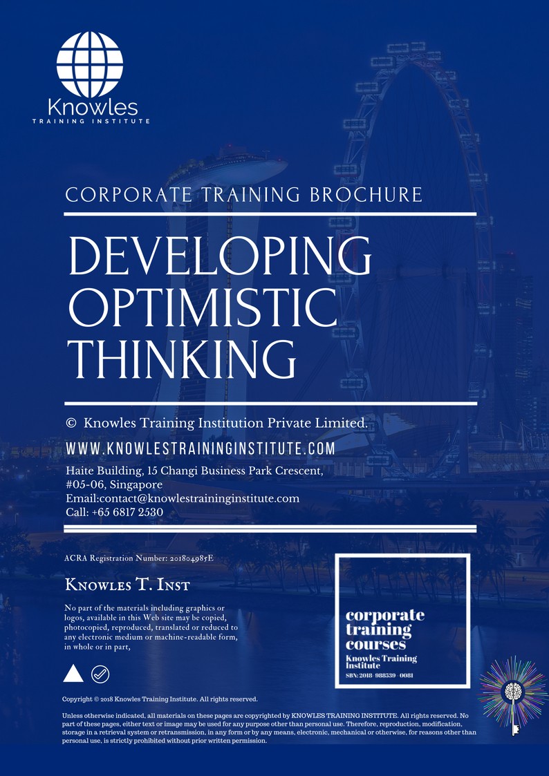 Course Brochure For Developing Optimistic Thinking Course in New Zealand
