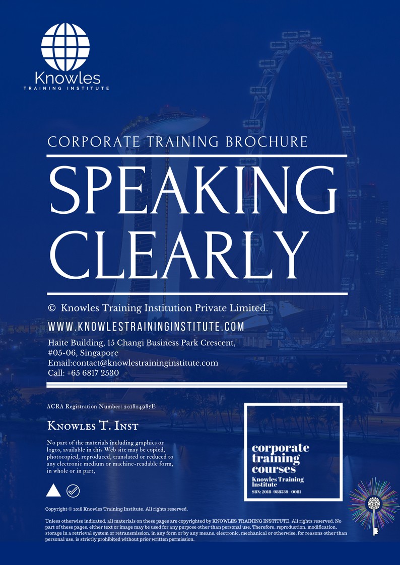Course Brochure For Speaking Clearly Course in New Zealand