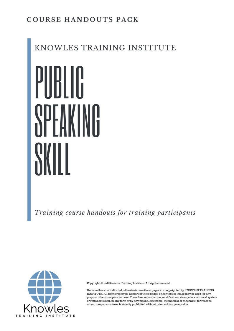 Course Handout For Public Speaking Skill in New Zealand