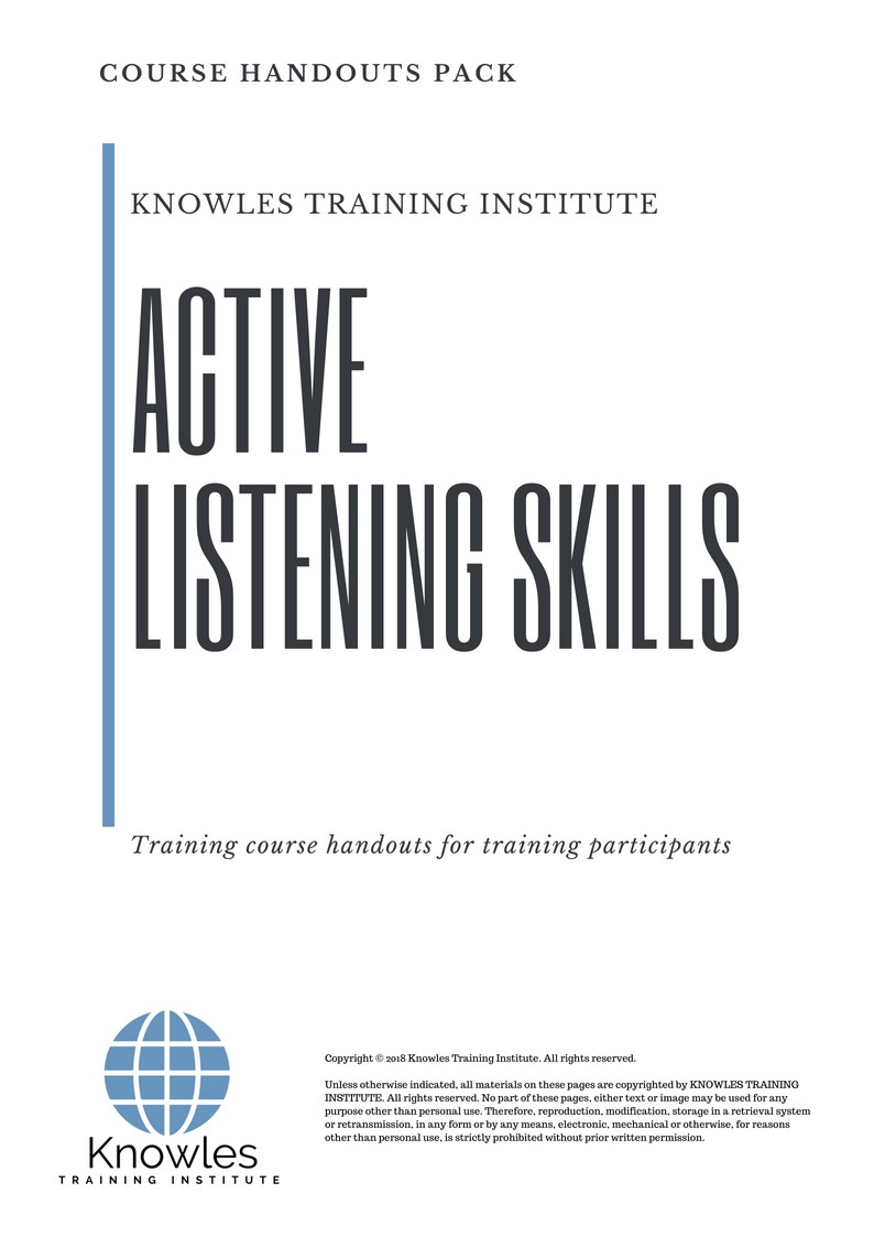 Course Handouts For Active Listening Skills Course in New Zealand