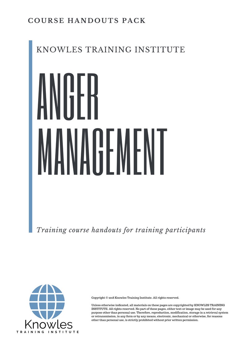 Course Handouts For Anger Management Training Course in New Zealand