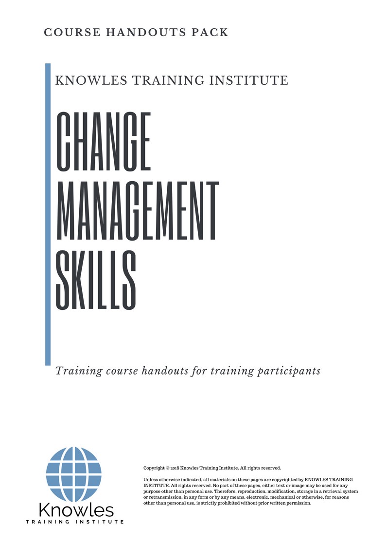 Course Handouts For Change Management Skills Training Course in New Zealand
