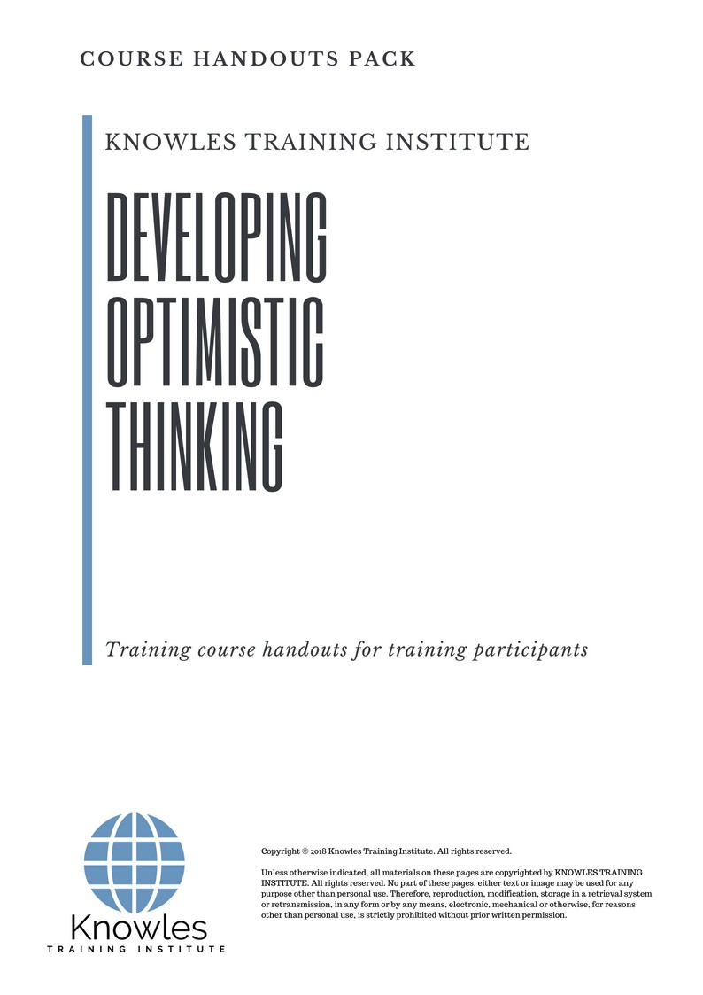 Course Handouts For Developing Optimistic Thinking Course in New Zealand