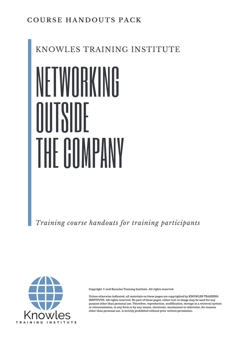 Course Handouts For Networking Outside The Company Course in New Zealand