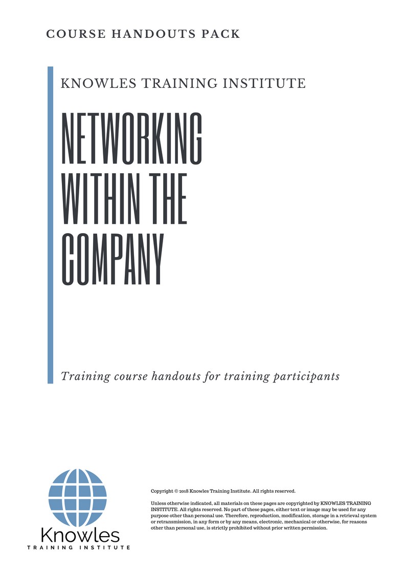 Course Handouts For Networking Within The Company Course in New Zealand