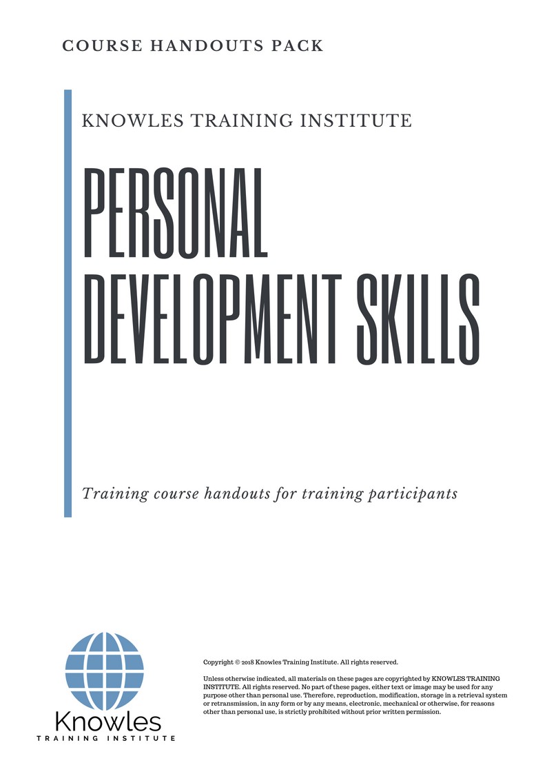 Course Handouts For Personal Development Skills Training Course in New Zealand