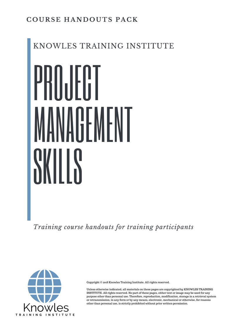 Course Handouts For Project Management Skills Course in New Zealand