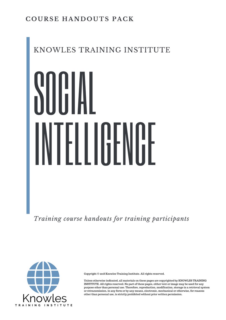Course Handouts For Social Intelligence Training Course in New Zealand