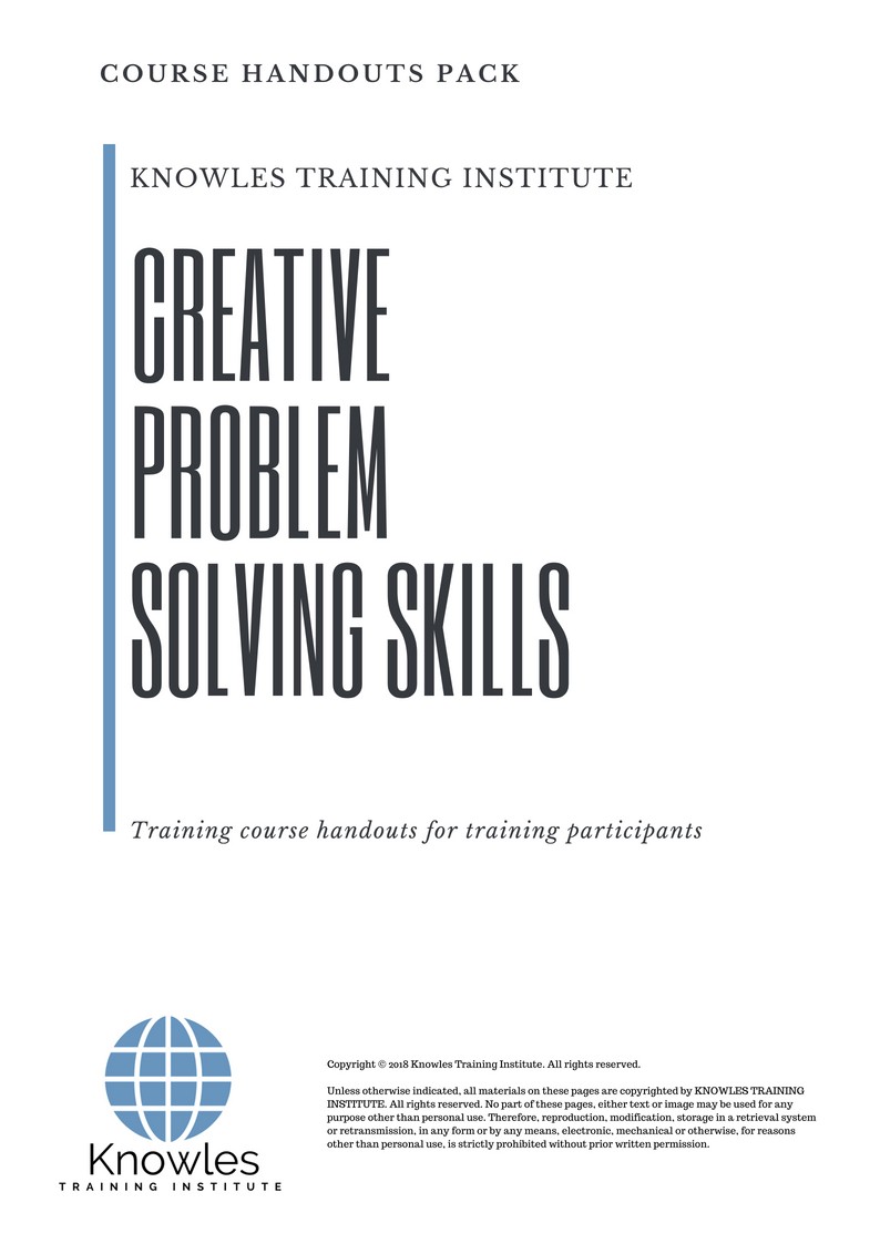 Creative Problem Solving Skills Training Course in New Zealand Handouts