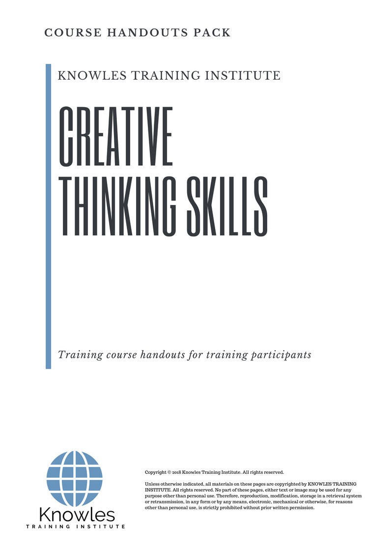 Creative Thinking Skills Course in New Zealand Handouts