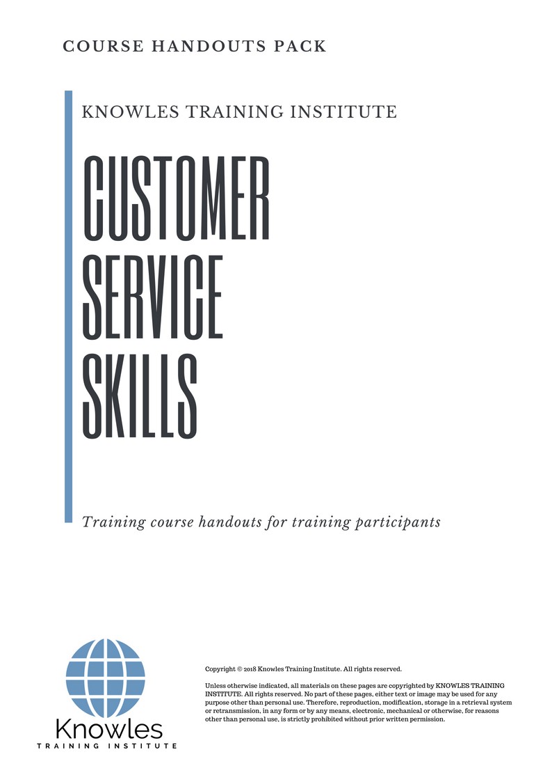 Customer Service Skills Course in New Zealand Handouts