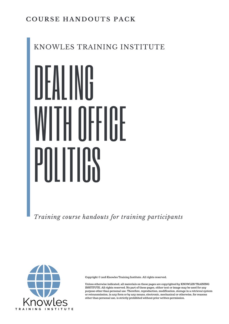 Dealing With Office Politics Course in New Zealand Handouts