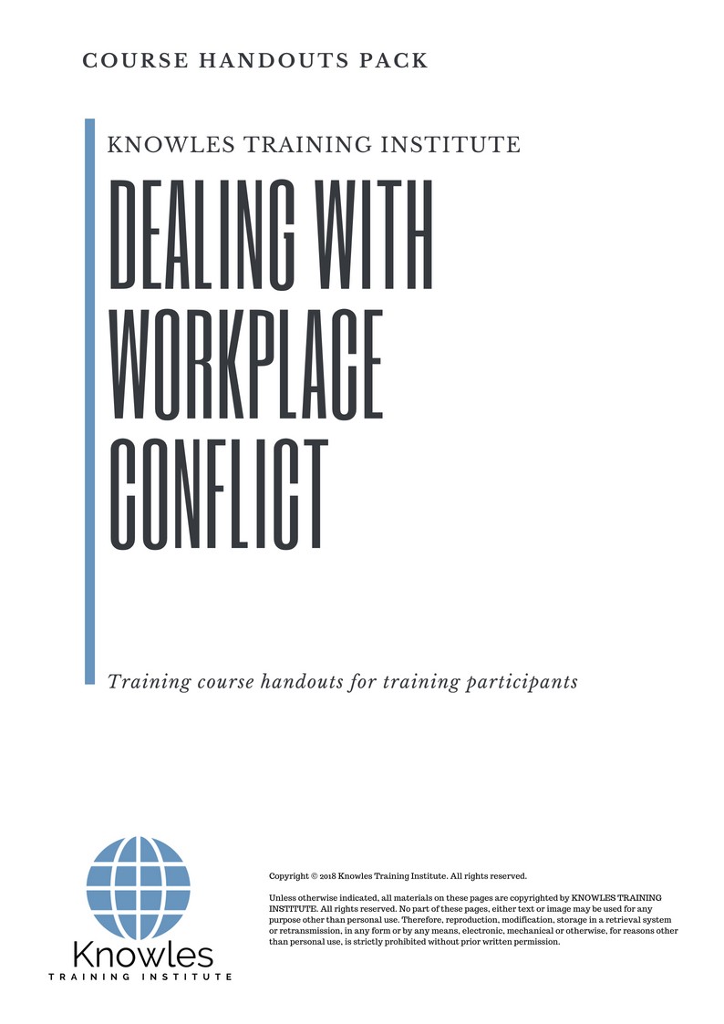 Dealing With Workplace Conflict Course in New Zealand Handouts