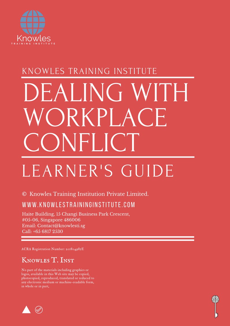 Dealing With Workplace Conflict Couse in New Zealand Learner’s Guide
