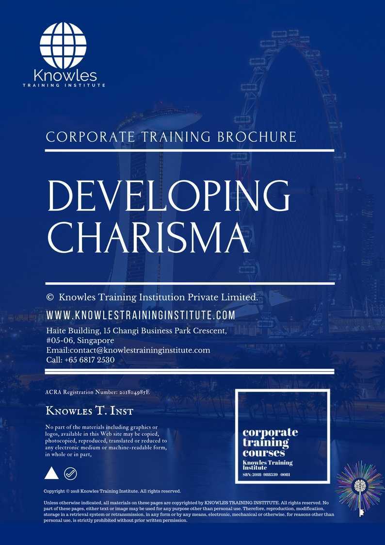 Developing Charisma Training Course in New Zealand Brochure