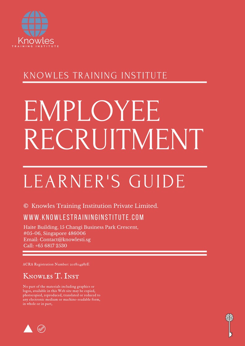 Employee Recruitment Training Course in New Zealand Learner’s Guide