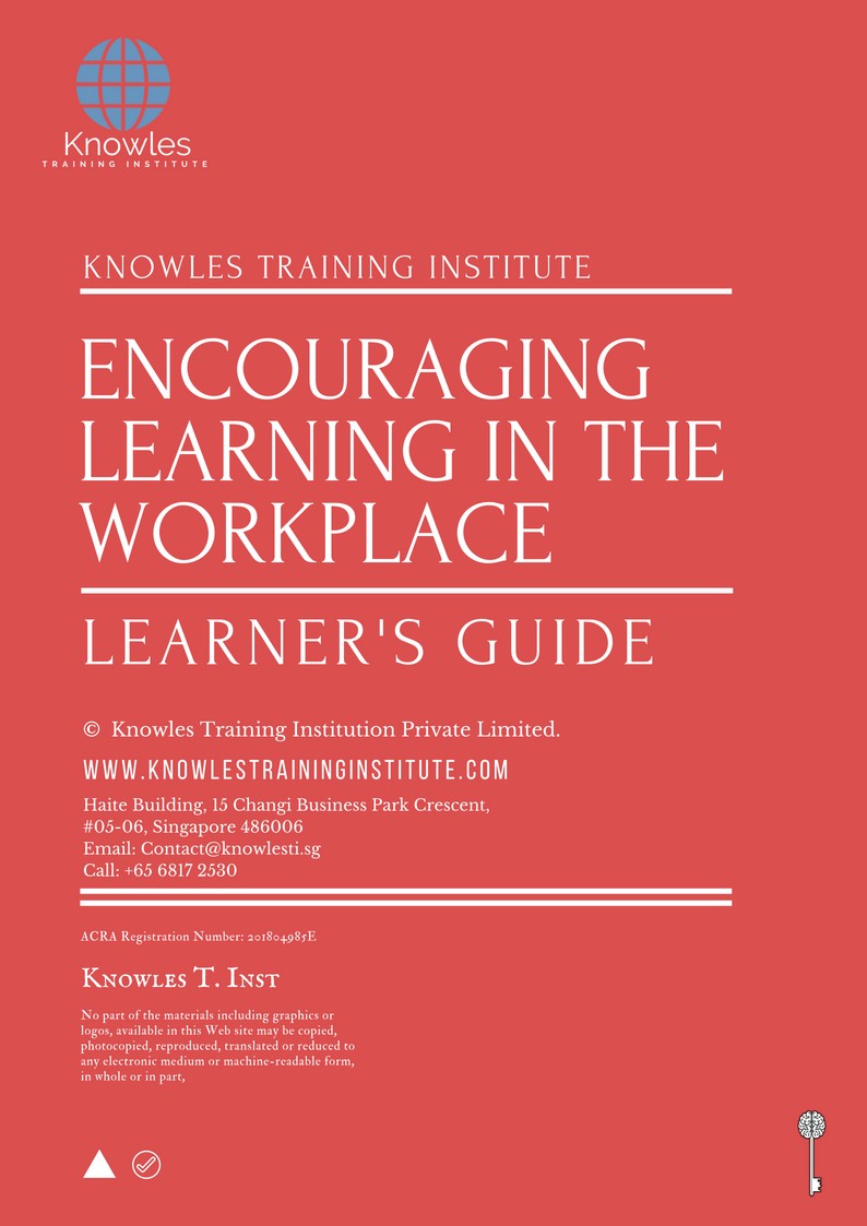 Encouraging Learning In The Workplace Course in New Zealand Learner’s Guide