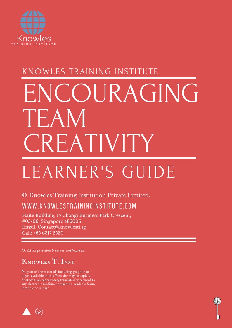 Encouraging Team Creativity Training Course in New Zealand Learner’s Guide