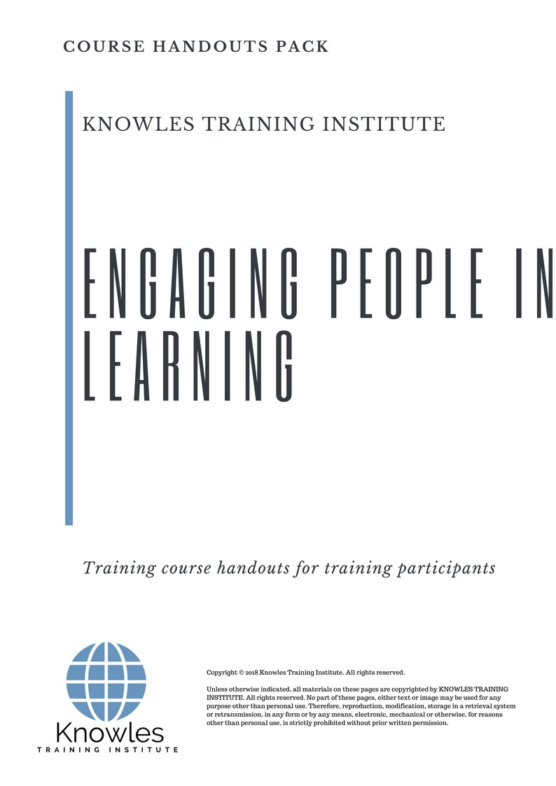 Engaging People In Learning Course in New Zealand Handouts