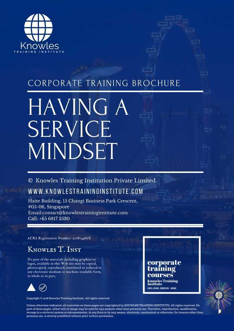 Having A Service Mindset Training Course in New Zealand Brochure