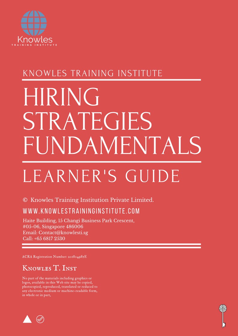 Hiring Strategies Fundamentals Training Course in New Zealand Learner’s Guide
