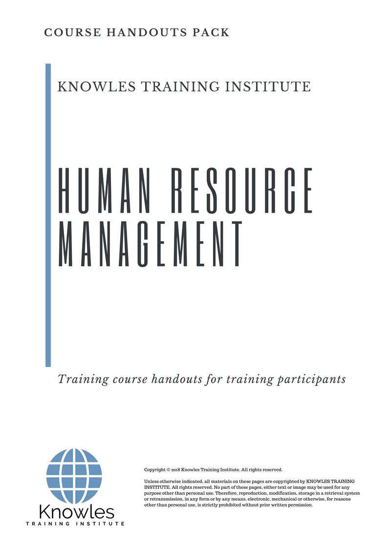 Human Resource Management Training Course in New Zealand Handouts