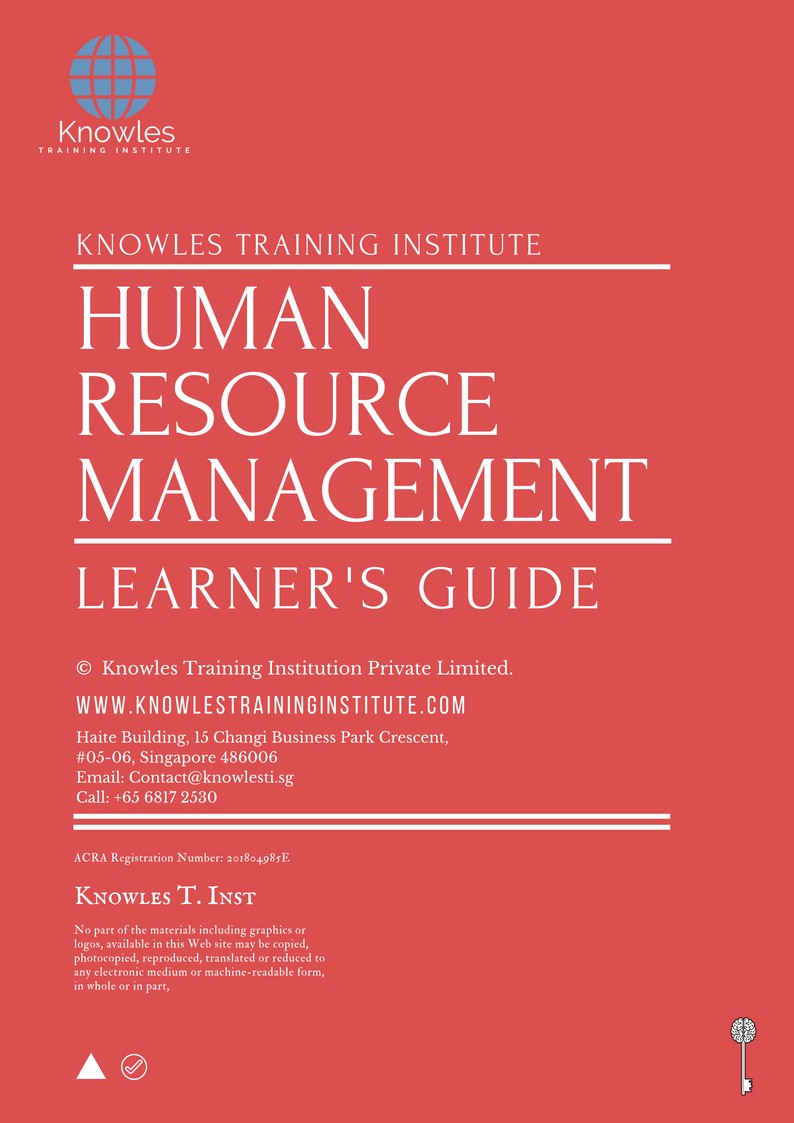 Human Resource Management Training Course in New Zealand Learner’s Guide