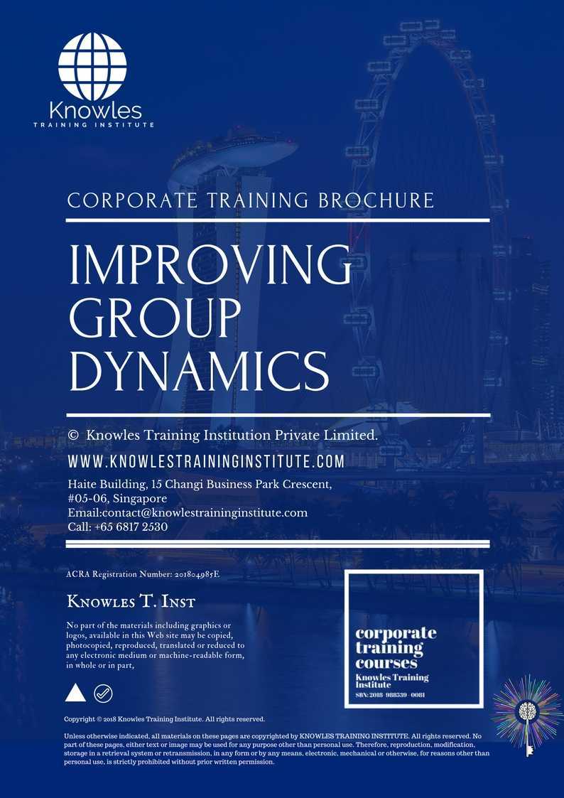 Improving Group Dynamics Training Course in New Zealand Brochure