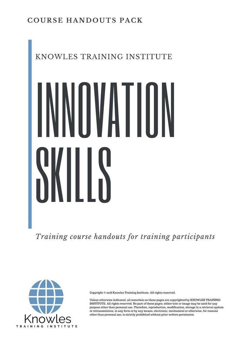 Innovation Skills Training Course in New Zealand Handouts