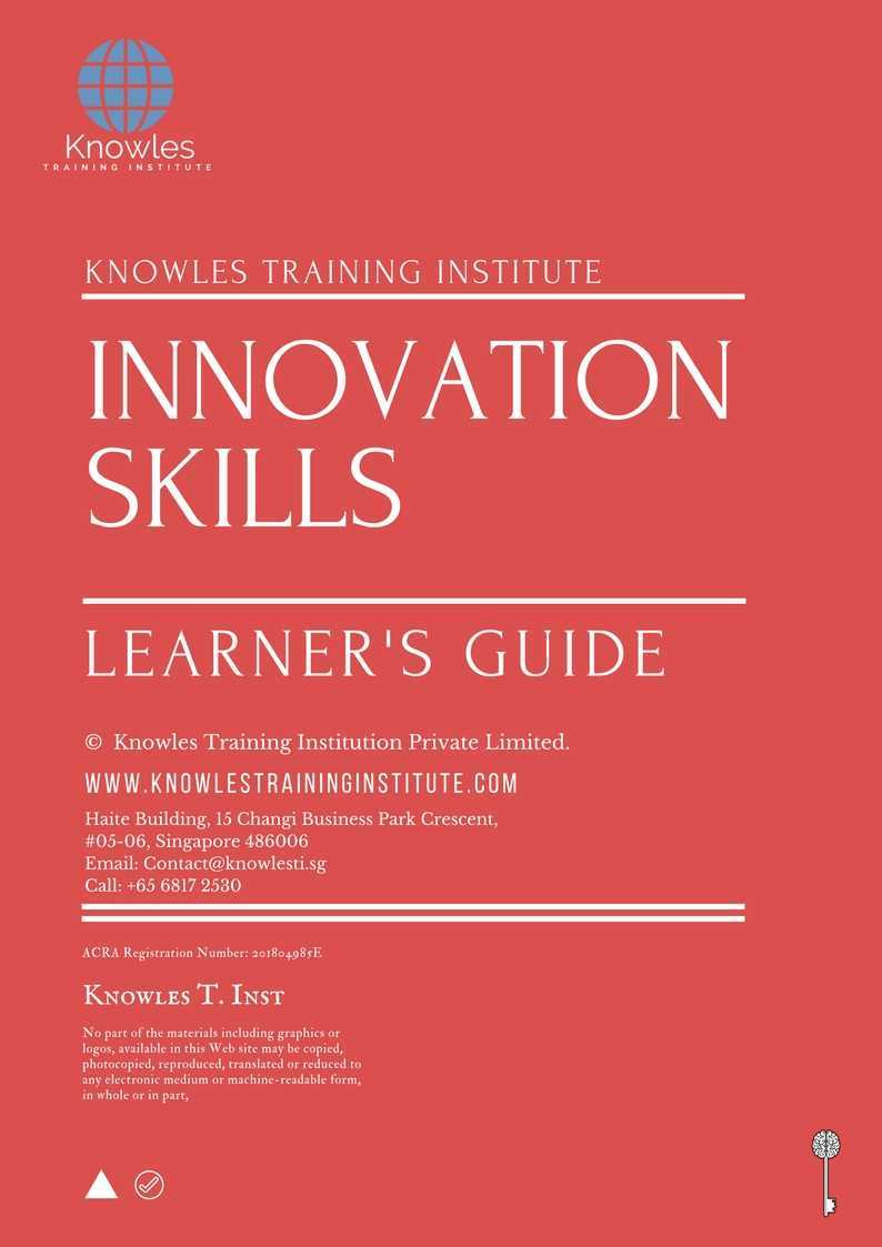 Innovation Skills Training Course in New Zealand Learner’s Guide