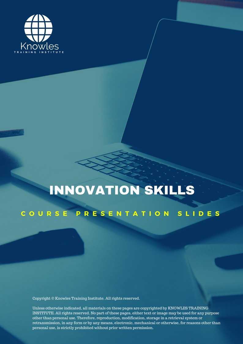 Innovation Skills Training Course in New Zealand Presentation Slides