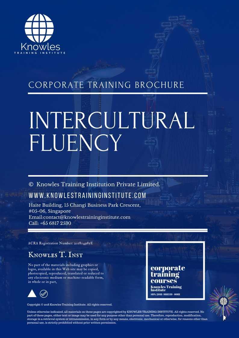 Intercultural Fluency Training Course in New Zealand Brochure