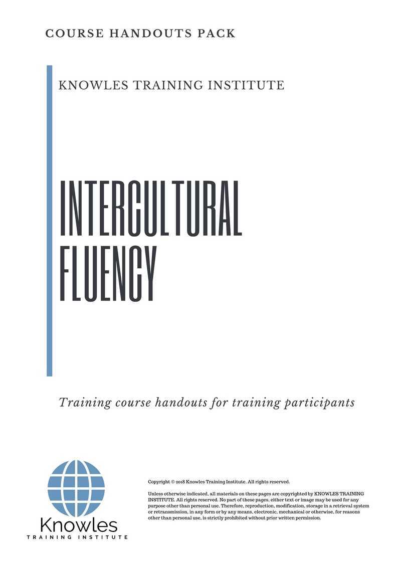 Intercultural Fluency Training Course in New Zealand Handouts