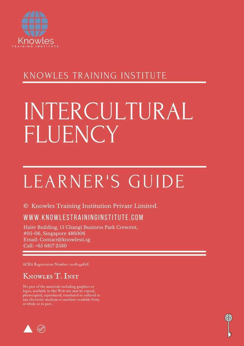 Intercultural Fluency Training Course in New Zealand Learner’s Guide