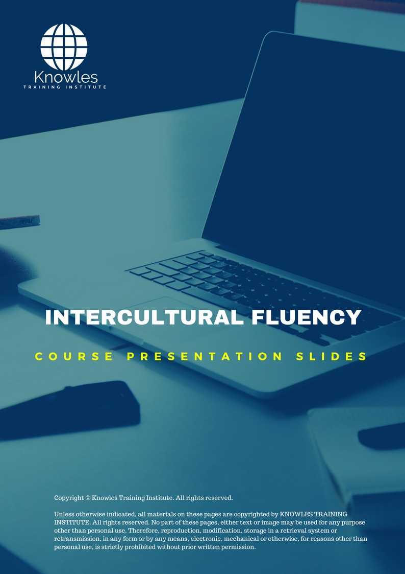 Intercultural Fluency Training Course in New Zealand Presentation Slides