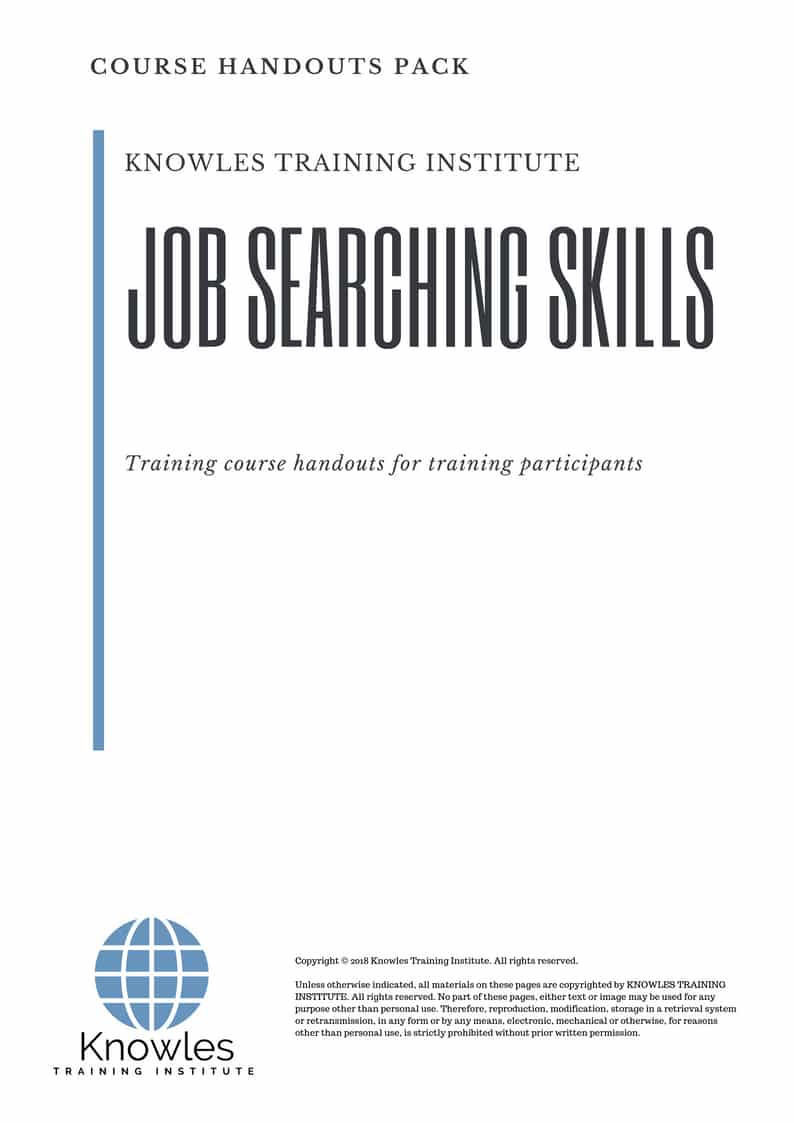 Job Searching Skills Course in New Zealand Handouts