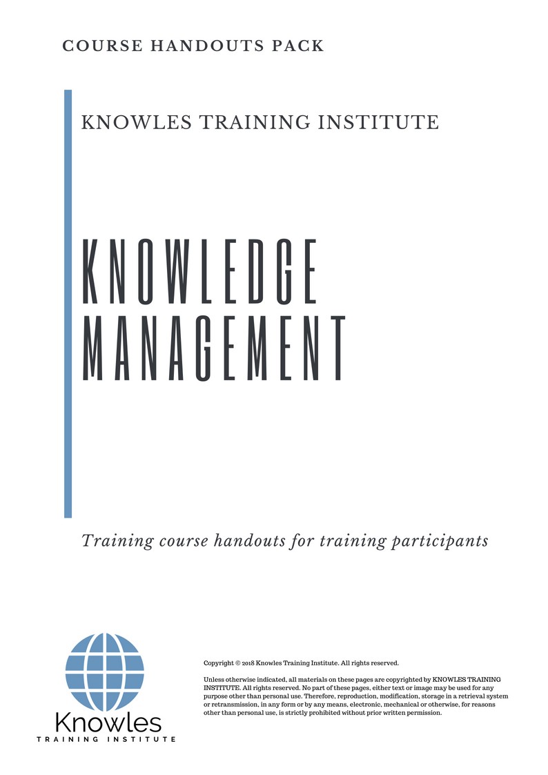 Knowledge Management Training Course in New Zealand Handouts