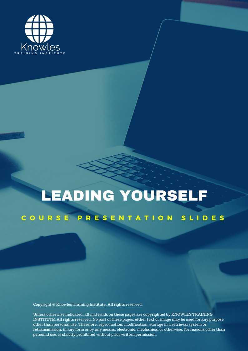 Leading Yourself Training Course in New Zealand Presentation Slides