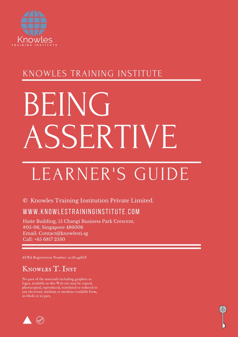 Learner’s Guide For Being Assertive Training Course in New Zealand